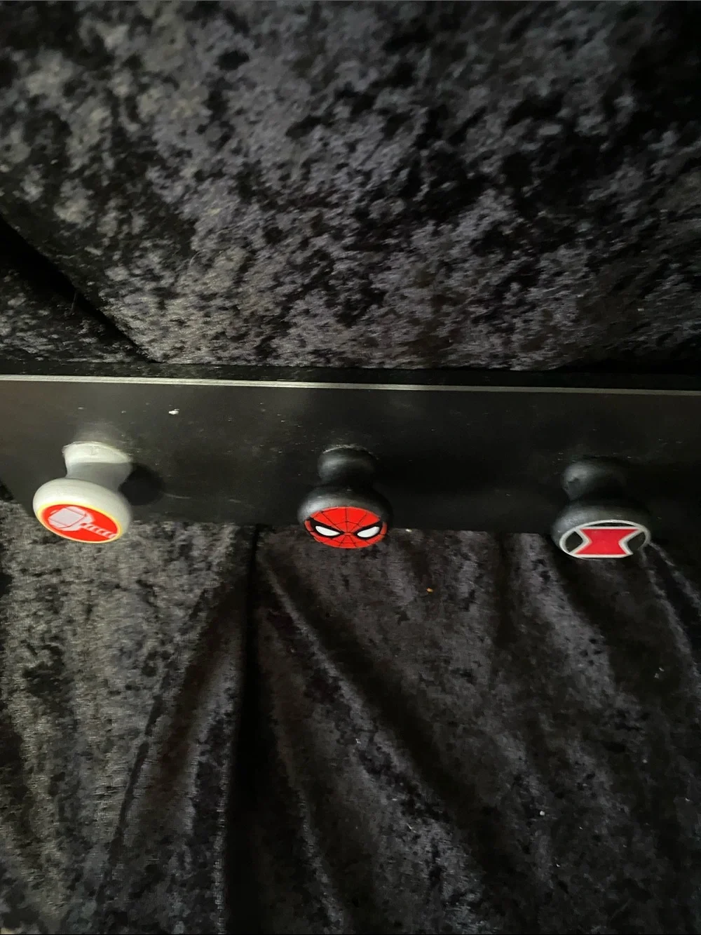 Marvel Black Wall Hook Rack with Red, Green, Blue, White Accents